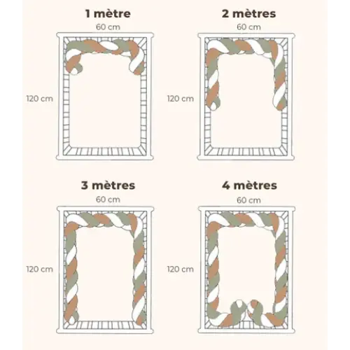 Tresse de Lit Bébé - Multicolore 4 Brins