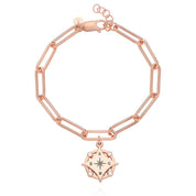 Bracelet gravé boussole et diamants - Forever linked - Or