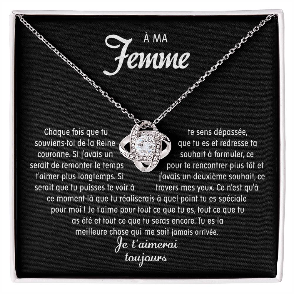 À ma Femme - Collier noeud d'amour - Or