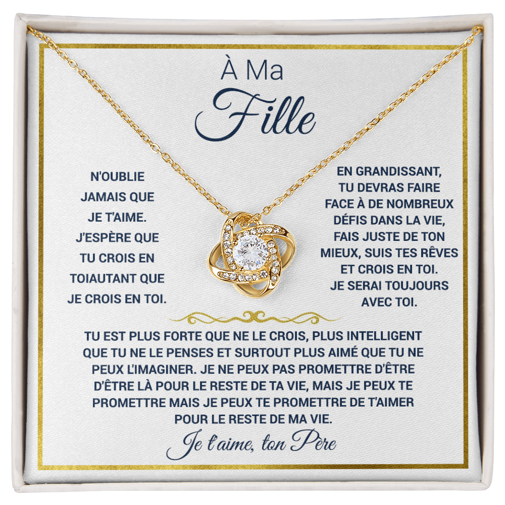 À ma fille - Collier Noeud d'Amour