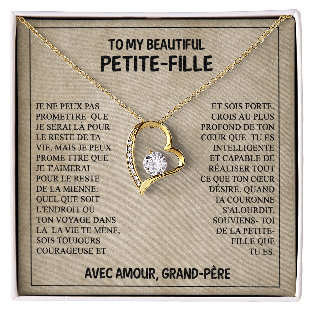 À ma belle Petite-fille - Sois courageuse et forte - Collier cœur