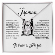 À ma Maman - Je t'aime - Collier cœur
