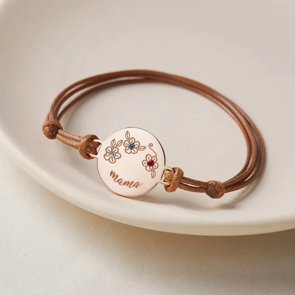 Bracelet de pierre de naissance pour enfants - Or Rose