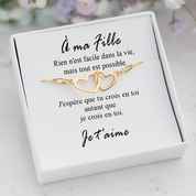 À Ma Fille - Bracelet coeurs en or