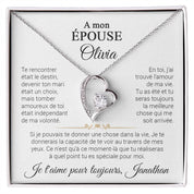 À ma Belle épouse - Collier coeur personnalisé
