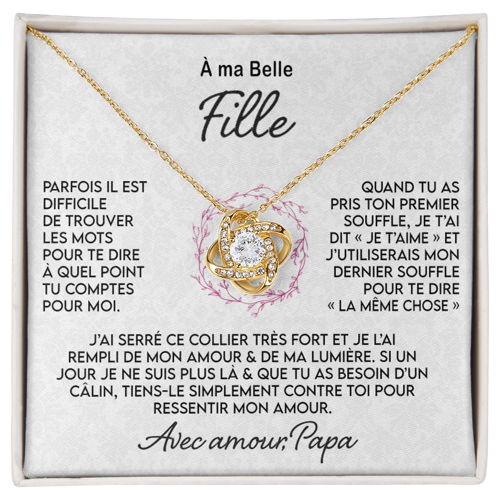 À ma Fille - Collier nœud First Breath, de papa