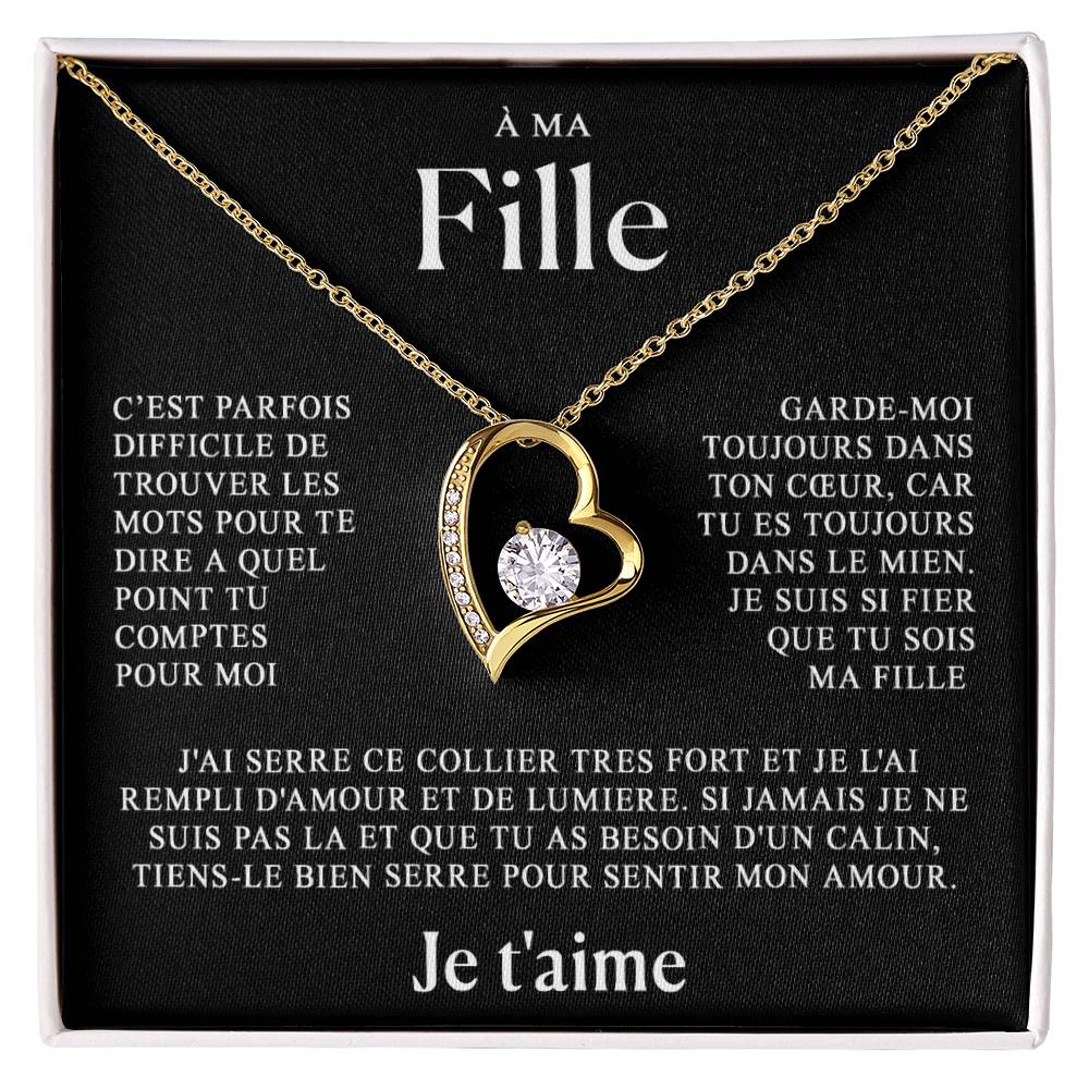 À ma Fille - Collier coeur en or