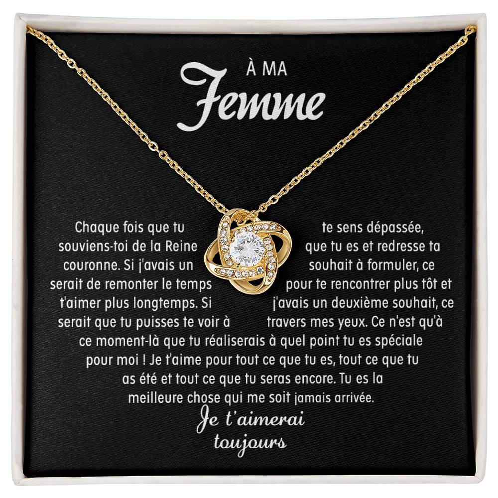 À ma Femme - Collier noeud d'amour - Or