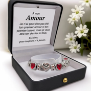 Coeurs d'amour - Bracelet avec pierre de naissance