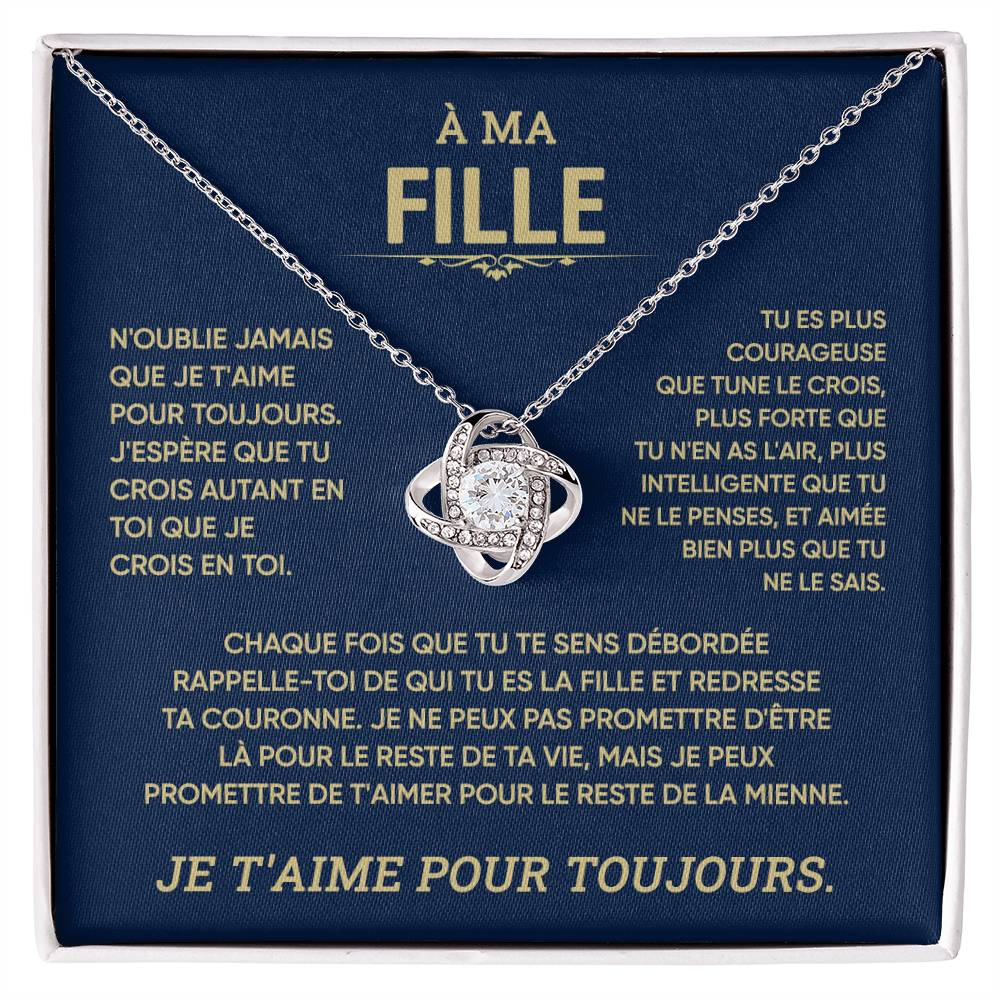 À ma Fille – Collier avec nœud " Amour éternel "