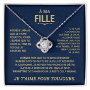 À ma Fille – Collier avec nœud " Amour éternel "