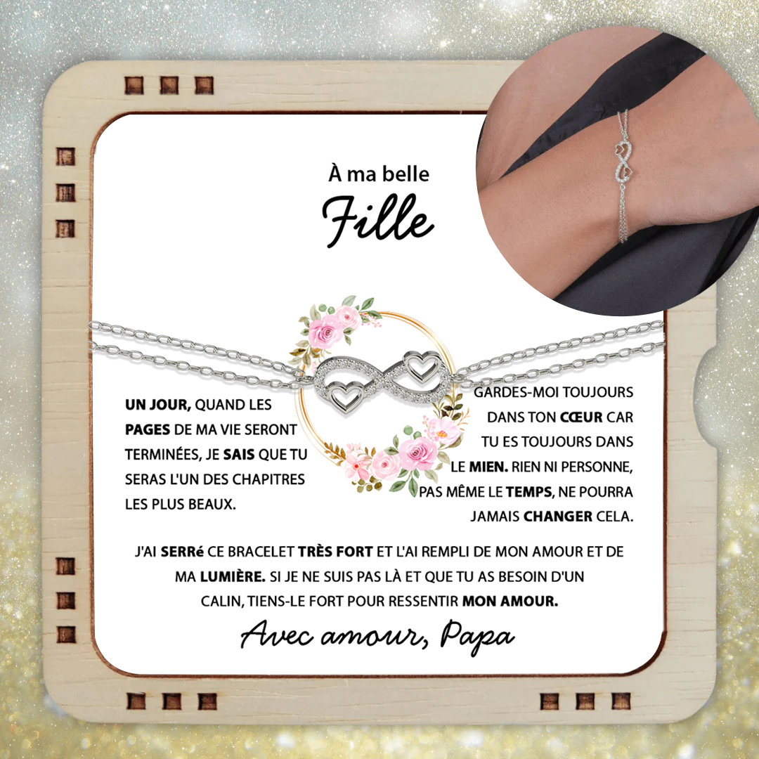 À ma Fille - Bracelet coeurs d'amour