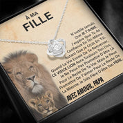 À ma Fille - N'oublie jamais - Collier noeud d'amour - Or
