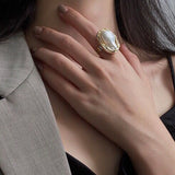 Adjustable Pearl Ring