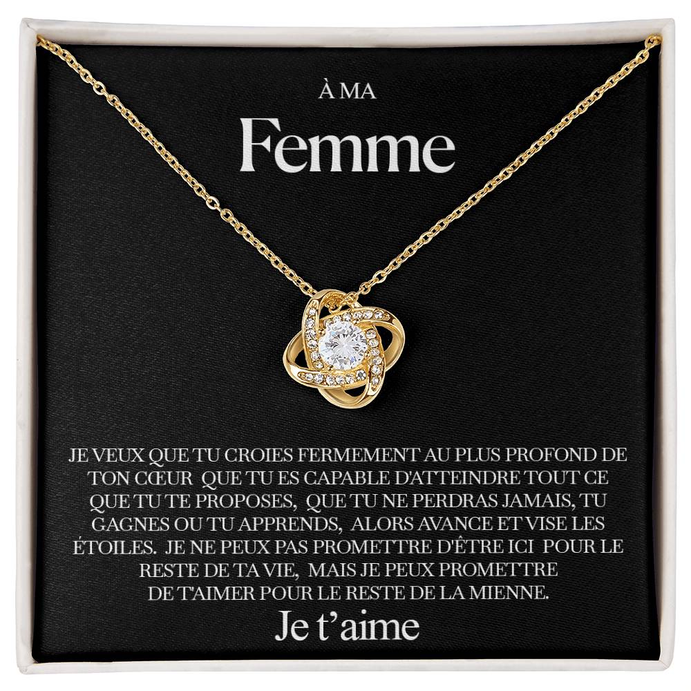 À ma Femme - Collier noeud d'amour - Or