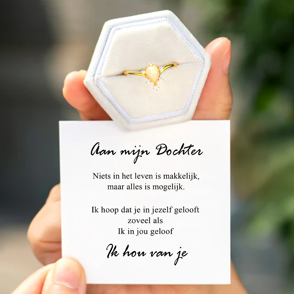 À ma Fille - Bague avec pierre opale