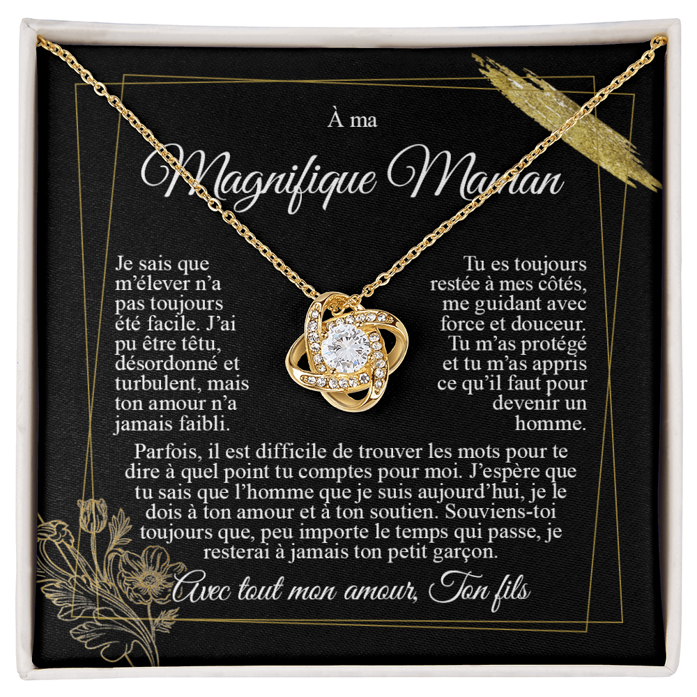 À ma Maman - Je t'aime de la part de mon fils - Collier nœud