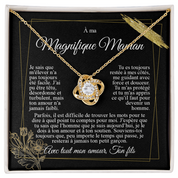 À ma Maman - Je t'aime de la part de mon fils - Collier nœud