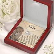 À ma Fille - N'oublie jamais - Collier noeud d'amour - Or