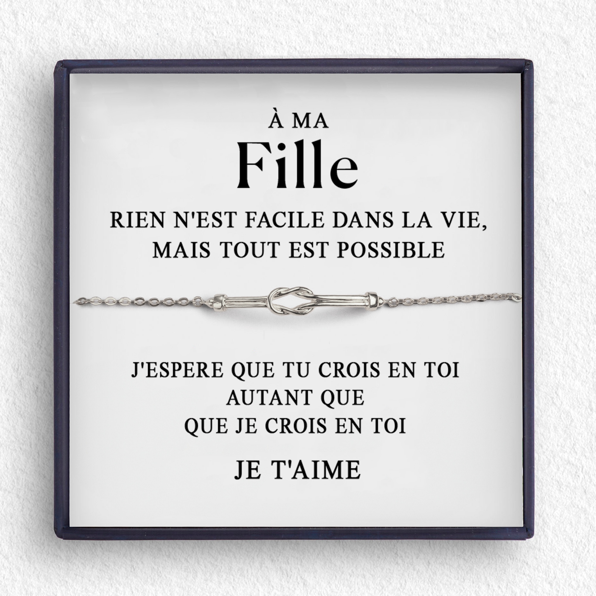 À ma Fille - Bracelet noeud d'amour
