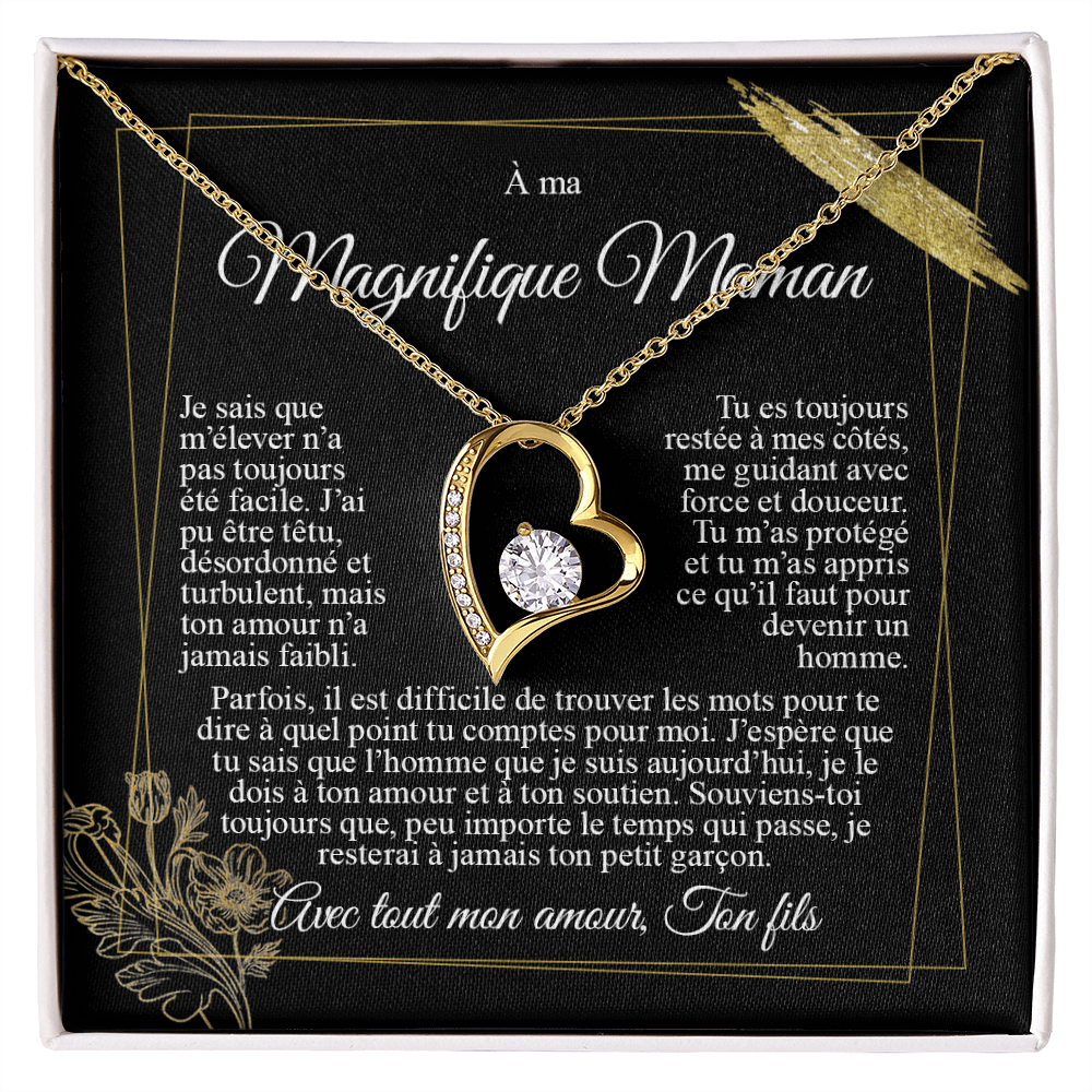 À ma Maman - Je t'aime de la part de mon fils - Collier cœur