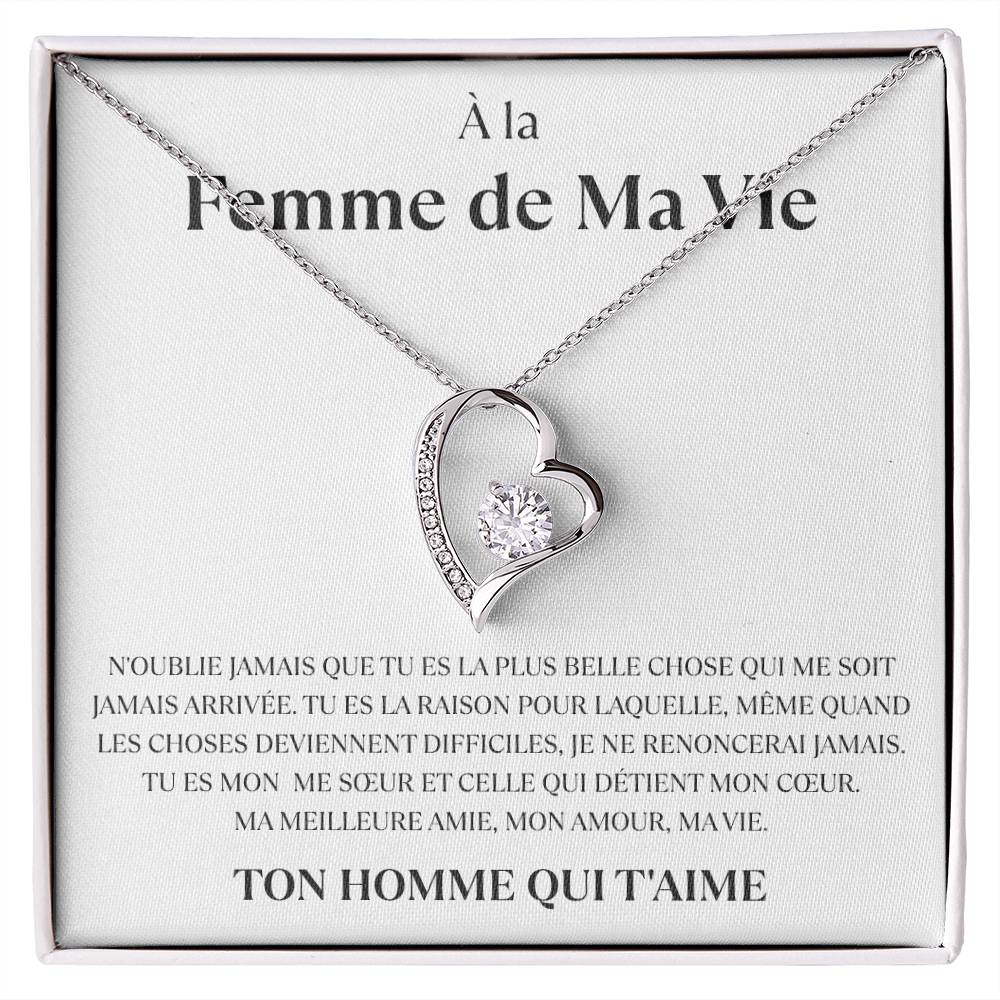 À la Femme de ma Vie - Collier coeur d'amour