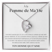 À la Femme de ma Vie - Collier coeur d'amour