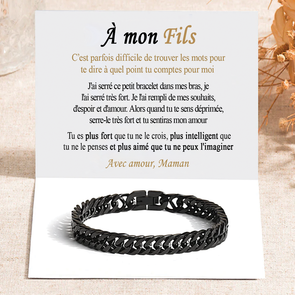 À mon Fils - Bracelet en acier inoxydable