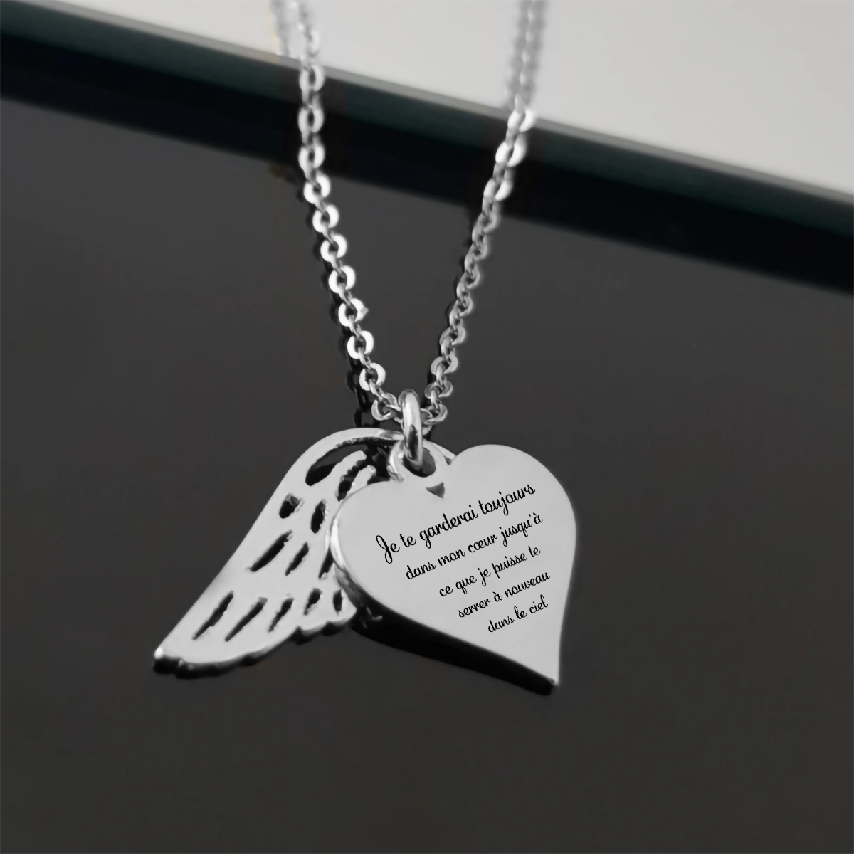 Un morceau de mon coeur - Collier ange coeur - Or