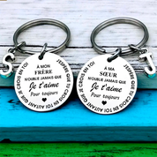 À ma sœur ou à mon frère - Porte-clés familial