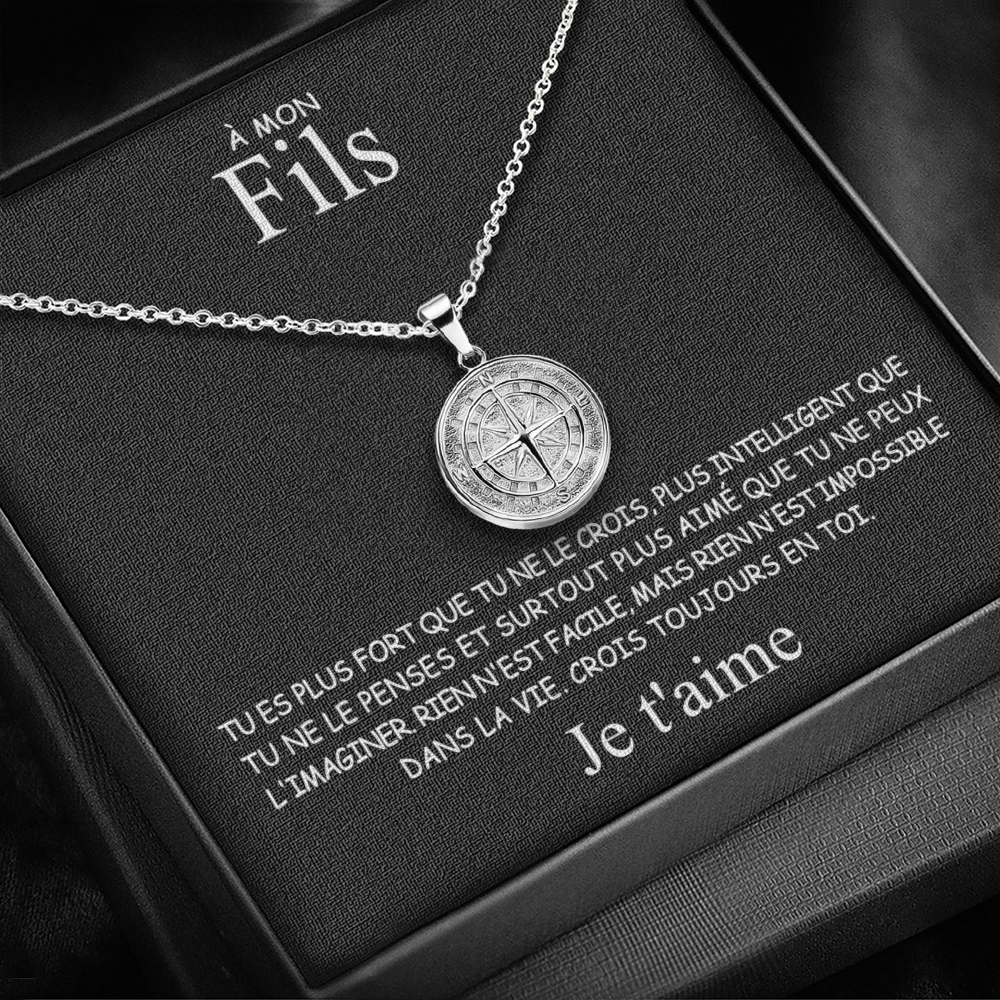 À mon Fils - Pendentif Boussole - Or