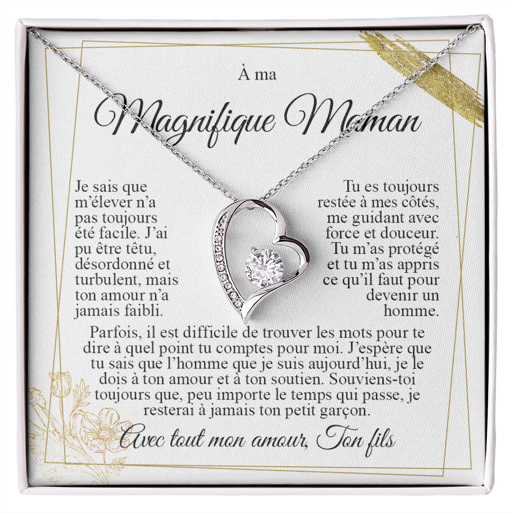 À ma Maman - Collier cœur Je t'aime