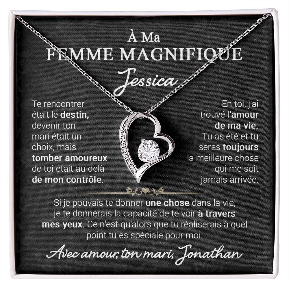 À ma Belle épouse - Collier coeur personnalisable