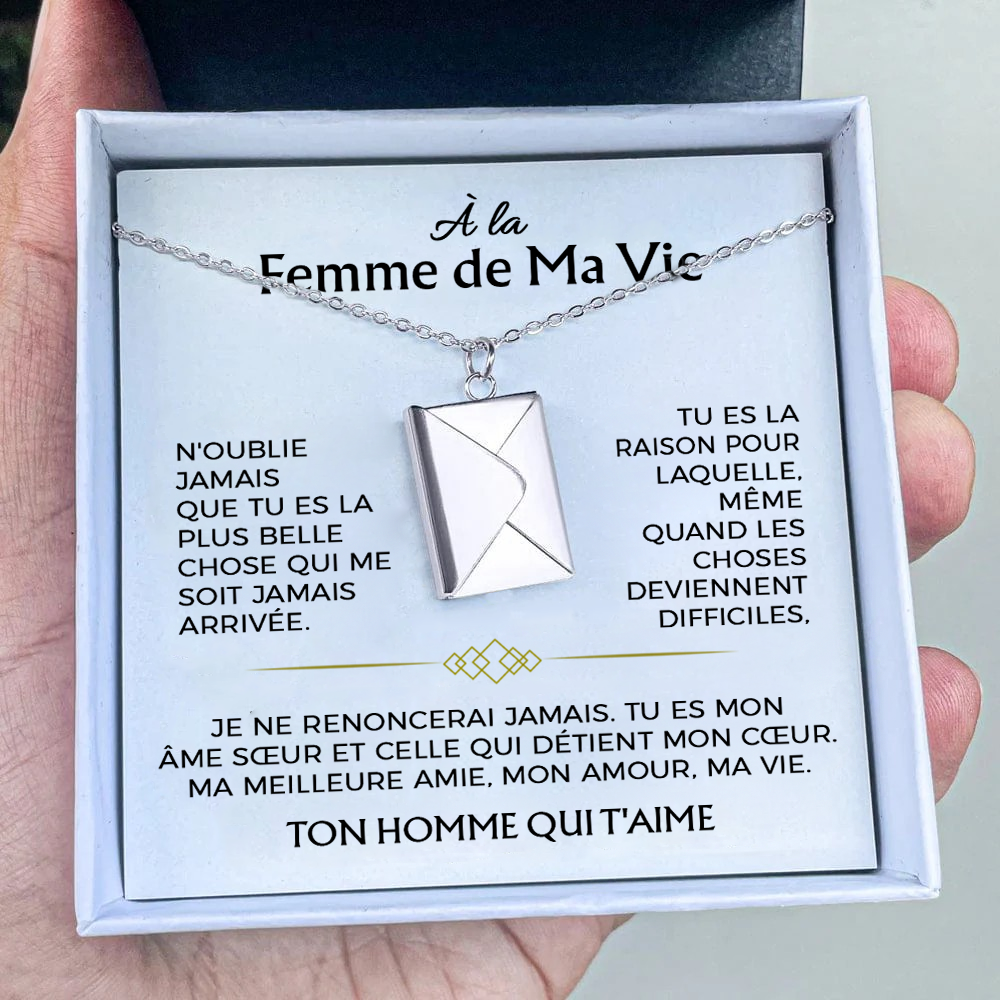 Femme de ma vie - Collier Lettre d'Amour