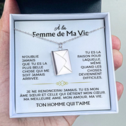 Femme de ma vie - Collier Lettre d'Amour