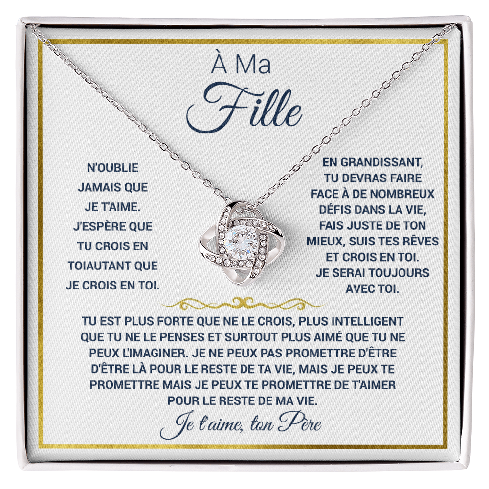 À ma fille - Collier Noeud d'Amour