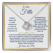 À ma fille - Collier Noeud d'Amour