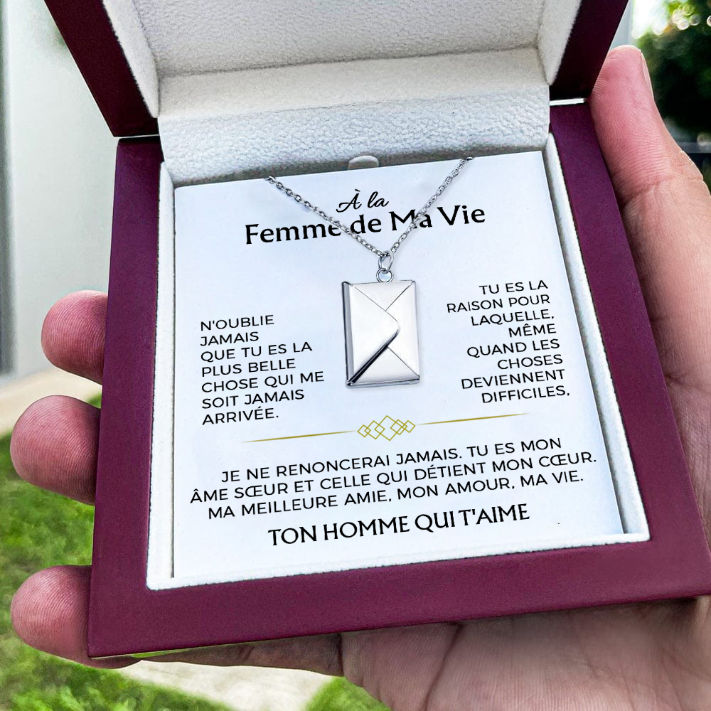 Femme de ma vie - Collier Lettre d'Amour