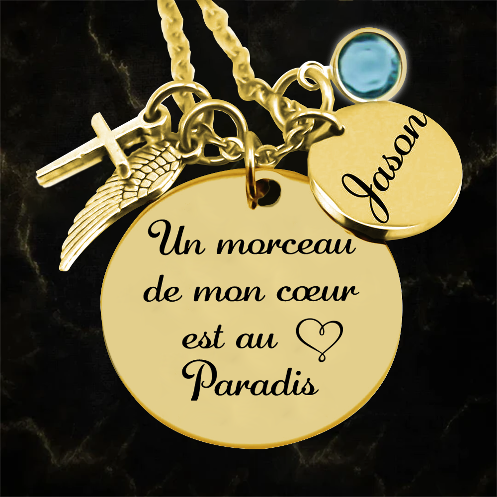 Un morceau de mon coeur - Collier commémoratif - Or Rose