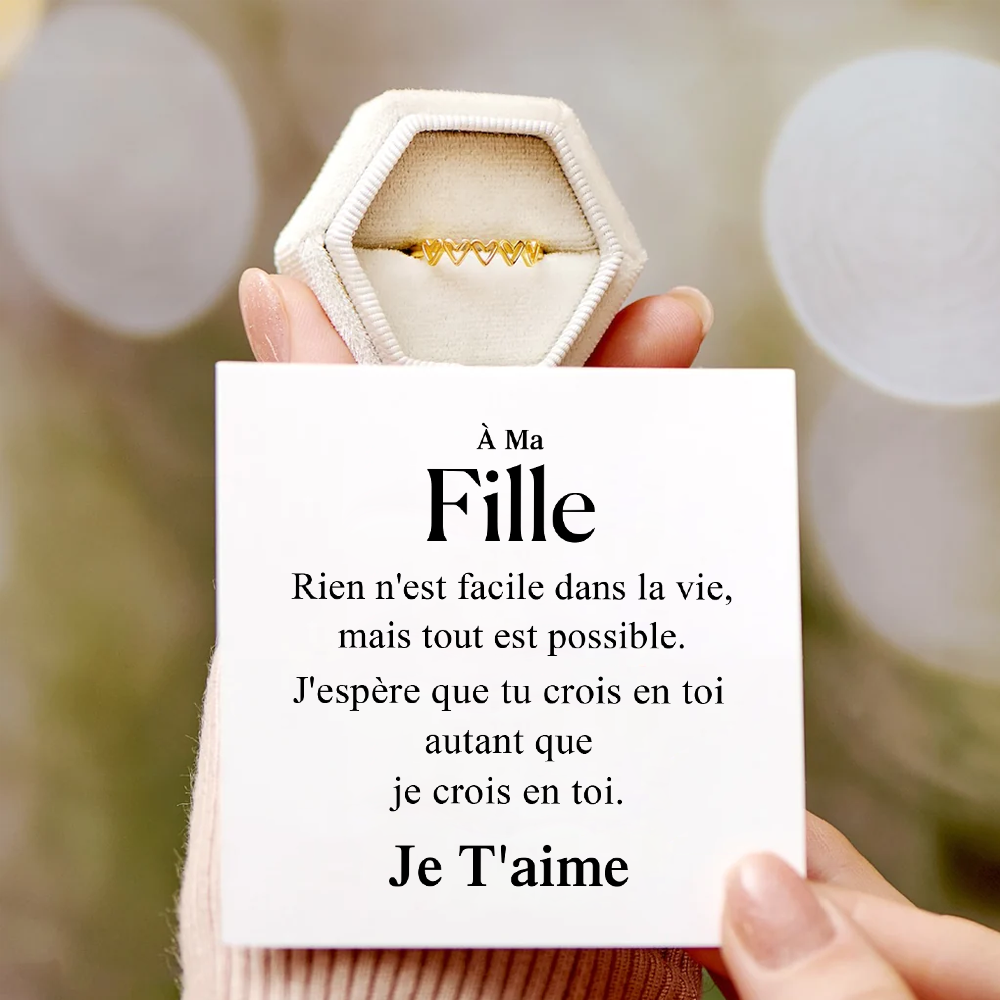 À ma Fille Bague - Coeurs