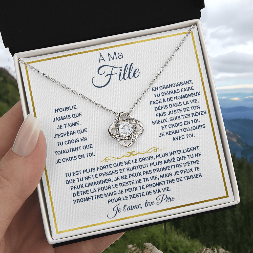 À ma fille - Collier Noeud d'Amour