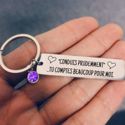 Conduisez en toute sécurité - Porte-clés Birthstone
