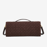 Anna Woven Suede Clutch