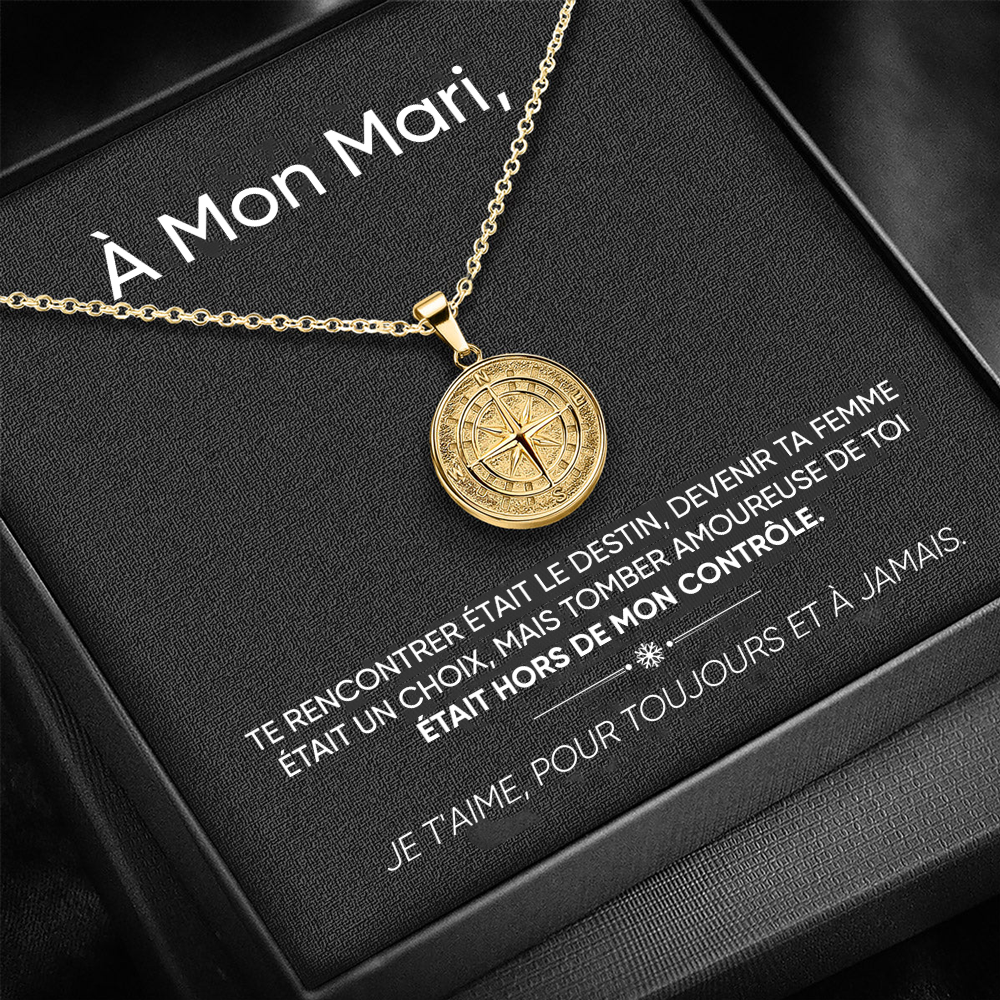 À mon Mari - Collier boussole - Or