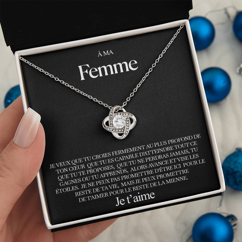 À ma Femme - Collier noeud d'amour - Or