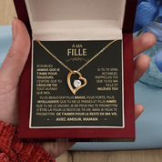 À ma Fille - Je t'aime, ta maman - Collier cœur