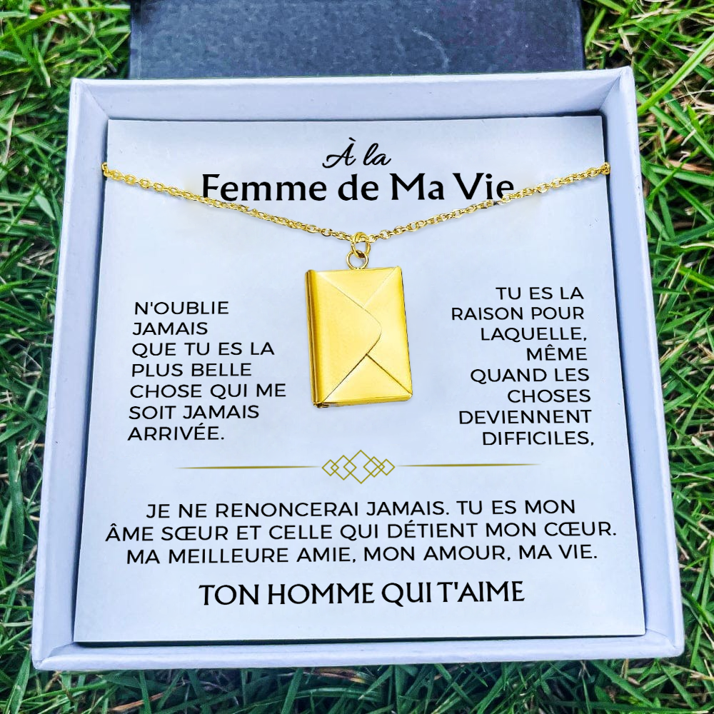 Femme de ma vie - Collier Lettre d'Amour