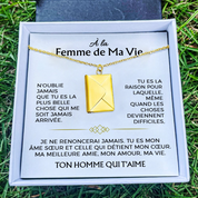 Femme de ma vie - Collier Lettre d'Amour
