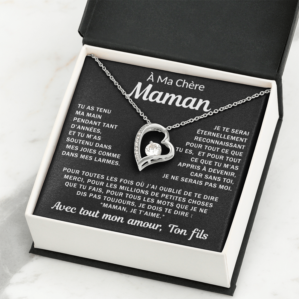 À ma Maman bien-aimée - Collier cœur