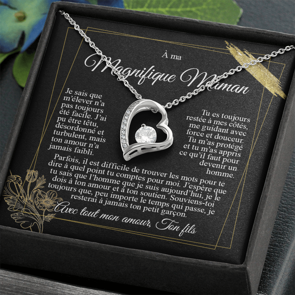 À ma Maman - Je t'aime de la part de mon fils - Collier cœur